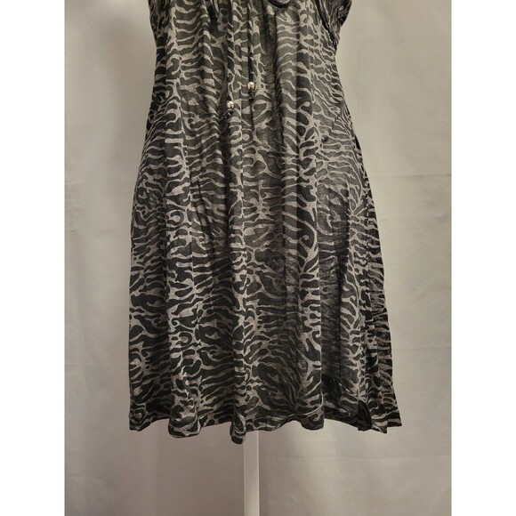 Sleepwear Dress Nightgown Womens Medium Animal Print Lightweight Semi Sheer - Picture 3 of 10